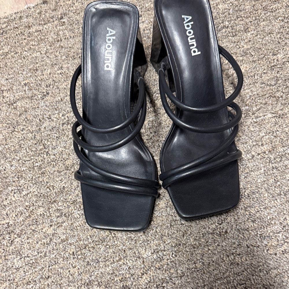 Abound Elegant Black Strappy Heels
